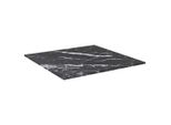 Vidaxl Piano Del Tavolo Nero 40X40 Cm Vetro Temperato 6 Mm Effetto Marmo