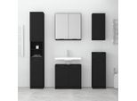 Syfax™ Armadietto Da Bagno Nero 32X34X188,5 Cm In Legno Multistrato