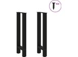 Syfax™ Gambe Per Tavolo Consolle Nere 2 Pz 38X(72-73) Cm Acciaio