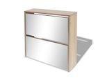Vidaxl Scarpiera Con 2 Scomparti A Specchio Effetto Rovere 63X17X67 Cm