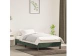 The Living Store Struttura Letto In Velluto Verde Scuro 90X200 Cm