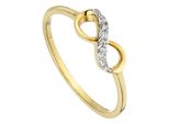 Goldring Jobo "Ring Unendlich" Gr. 54, Gelb (Gelbgold 375), Fingerringe, Damen, 54, Gelbgold 375, Goldring, 375 Gold Mit 10 Zirkonia