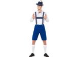 Smiffys - Costume Bavarese Da Uomo SM3606 (Xl) (Blu/Bianco)