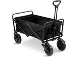 Yakimz Carrello A Mano Pieghevole Carrello Porta Attrezzi Da Giardino Carrello Da Trasporto Con Manico Telescopico Carrello Da Spiaggia Nero