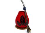 Tazza Per Mate ● Tazza Per Mate Hoja Rot ● Tazza In Ceramica E Bombilla ● Bombilla In Acciaio ● Cannuccia ● Calabaza In Ceramica Tazza Per Mate