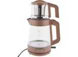 Mulex Tee Express 2-in-1 Teekocher & Wasserkocher aus Glas - 1L + 2L - Kupfer