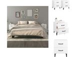 Vidaxl Comodini 2 Pz. Bianco 40X35X47,5 Cm - Comodini