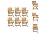 Vidaxl Sedie Da Giardino Pieghevoli Con Cuscino 6 Pz. Legno Massiccio Teak - Sedie Da Giardino