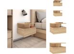 Vidaxl Comodini 2Pz. Sospesi Sonoma-Quercia 40X31X27Cm Materiale Legno - Comodini