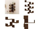 Vidaxl Mensole Angolari A Parete 2 Pz. Rovere Marrone 40X40X50 Cm Materiale A Base Di Legno - Mensola Angolare A Muro - Mensole Angolari A Muro - Mensola A Muro - Mensola Angolare