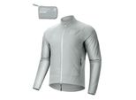 Giacca Da Ciclismo Rockbros Leggera Giacca Da Ciclismo Antivento Traspirante Asciugatura Rapida Con Tasche Giacca Da Corsa Per Ciclismo Mtb Outdoor Grigio-Bianco Taglia Ue M