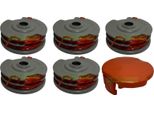 5 Bobine Di Filo + Cappuccio Per Flymo Revolution 2000 2300 2500 513937189 Decespugliatore