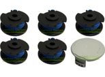 5 Bobine Di Filo + Cappuccio Per Greenworks 21062 21602 21222 21132 310917001 341156AG