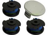 3 Bobine Di Filo + Cappuccio Per Greenworks 21062 21602 21222 21132 310917001 341156AG