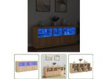 The Living Store Credenza Con Luci Led Rovere Sonoma 162X37X67 Cm