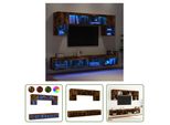 The Living Store Parete Attrezzata A 6 Pezzi Con Illuminazione A Led In Legno Rovere Fumé
