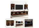The Living Store Mobili Tv Con Luci Led 2 Pz. Rovere Fumé 30,5X30X60 Cm