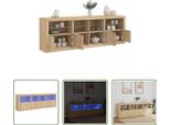 The Living Store Credenza Con Luci Led Rovere Sonoma 202X37X67 Cm