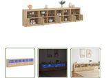 The Living Store Credenza Con Luci Led Rovere Sonoma 283X37X67 Cm