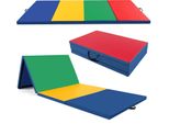 Costway 300X120X5Cm Tappetino Morbido Per Pavimento, Tappetino Da Palestra Pieghevole, Tappetino Da Palestra Inpoliuretanocon Chiusura Per Arrampicata E Maniglie Per Il Trasporto, Tappetino Da Fitness E Tappetino Da Yoga