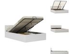 Vidaxl Letto Contenitore Idraulico In Pelle Finta Bianco 140×200 Cm - Letti E Strutture Letto