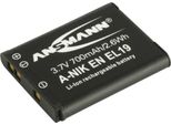 Ansmann 1400-0016 A-NIK EN-EL 19 Batteria Agli Ioni Di Litio (Li-Ion) Per Fotocamera Digitale, Capacità 700 Mah