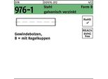 Din 976 Forma B Bullone Filettato Vg M8X30 Acciaio Zincato Con Testa Conica 200 Pz