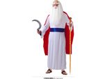 Costume Da Druido Gallico Carnevale Magia Antico Cappotto Toga Tempi Antichi Eleganza Bianco Rosso, Taglia: 52 - 54 (L) Colore: Bianco