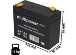 Batteria Al Piombo Multipower MP7-6S Pb 6V 7Ah
