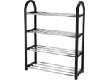 Excellent Houseware Organizer Per Scarpe, Plastica/Metallo, 50X19X65 Cm, Nero