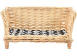 Vidaxl Cestino Per Cani Con Cuscino 50X33X30 Cm In Vimini Naturale