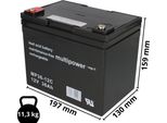 Batteria Al Piombo Multipower MP36-12C 12V 36Ah A Prova Di Ciclo, Filettatura Interna M6