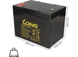 Batteria Di Ricambio Per Bischoff&Bischoff Rabbit 2X Kung Long Al Piombo KPH75-12NE M6 12V 75Ah