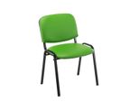 Clp Set Di 4 Sedie Per Visitatori Ken In Pelle Finta Impilabili E Dal Design Moderno, Verde