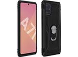 Avizar, Custodia Ibrida Per Cellulare Con Supporto Ad Anello Per Samsung Galaxy A71, Nero