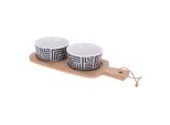 Set Da Portata Per Tapas Excellent Houseware, Bambù/Porcellana, 25X10X1 Cm, Multicolore