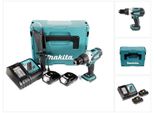 Makita Dhp 458 Raj Trapano A Percussione A Batteria 18 V 91 Nm + 2X Batteria Ricaricabile 2,0 Ah + Caricabatterie + Makpac