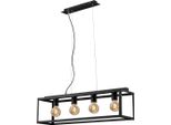 Lampada A Sospensione Lampada Pendente Retrò/Vintage 4Xe27 Metallo Nero 40W IP20 Briloner