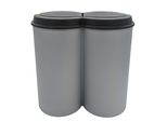 Cestino Per Rifiuti 2X25 Litri Duo Bin - Colore: Grigio Con Coperchio Nero