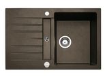 Lavello Da Incasso Naber Corto 780, Larghezza Mobile 50 Cm, Granito Espresso 1106042