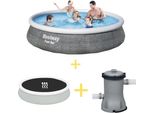 Bestway Pool - Fast Set - 396 X 84 Cm - Include Vela Solare E Pompa Filtro