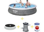 Bestway Pool - Fast Set - 396 X 84 Cm - Include Vela Solare, Pompa Filtro E Filtro