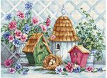 Luca-S Set Per Punto Croce "Garden Nest"", Schema Contato, 38X28Cm"