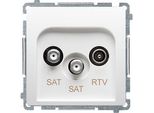 SAT-SAT-RTV Presa D'antenna A Doppia Estremità Attenuazione Di Connessione 1Db Bianco Contatto Simon BMZAR+SAT3.1-P2.01/11