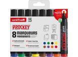 Uni-Ball PM126/8 Pf Uni-Ball Permanent-Marker Prockey PM126/8 Pf, 8Er-Set