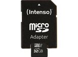 Intenso - Scheda Di Memoria Flash (Adattatore Sd Incluso) - 32 Gb - UHS-I U1 / Classe 10 - Microsdhc UHS-I