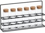 Set Di Contenitori Per Spezie Zeller, Vetro/Metallo, 28,5X5X15 Cm, 55 Ml, Trasparente/Nero
