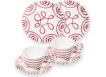 Ceramica Gmundner Rosso Fiammato, Colazione Per 2 Tazze