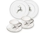 Ceramica Gmundner Cervo Grigio, Colazione Per 2 Persone Gourmet