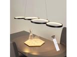 Zmh Led Lampada A Sospensione Dimmerabile Con Telecomando Lampada Da Tavolo Da Pranzo Tavolo Da Pranzo Anello Nero Altezza Regolabile Soggiorno Ufficio Sala Da Pranzo Camera Da Letto Studio